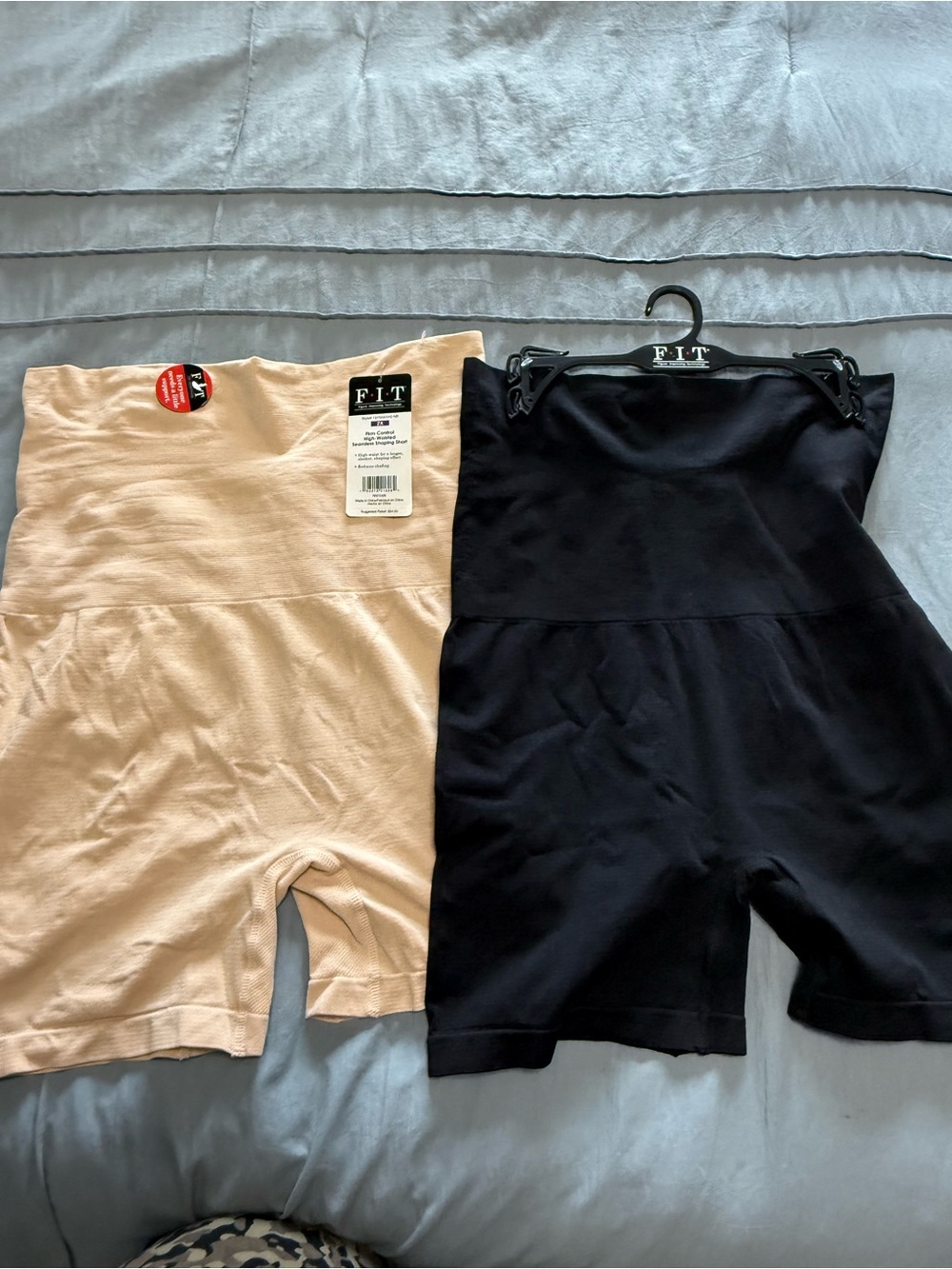 High-Waist Shaping Shorts - Black and Nude